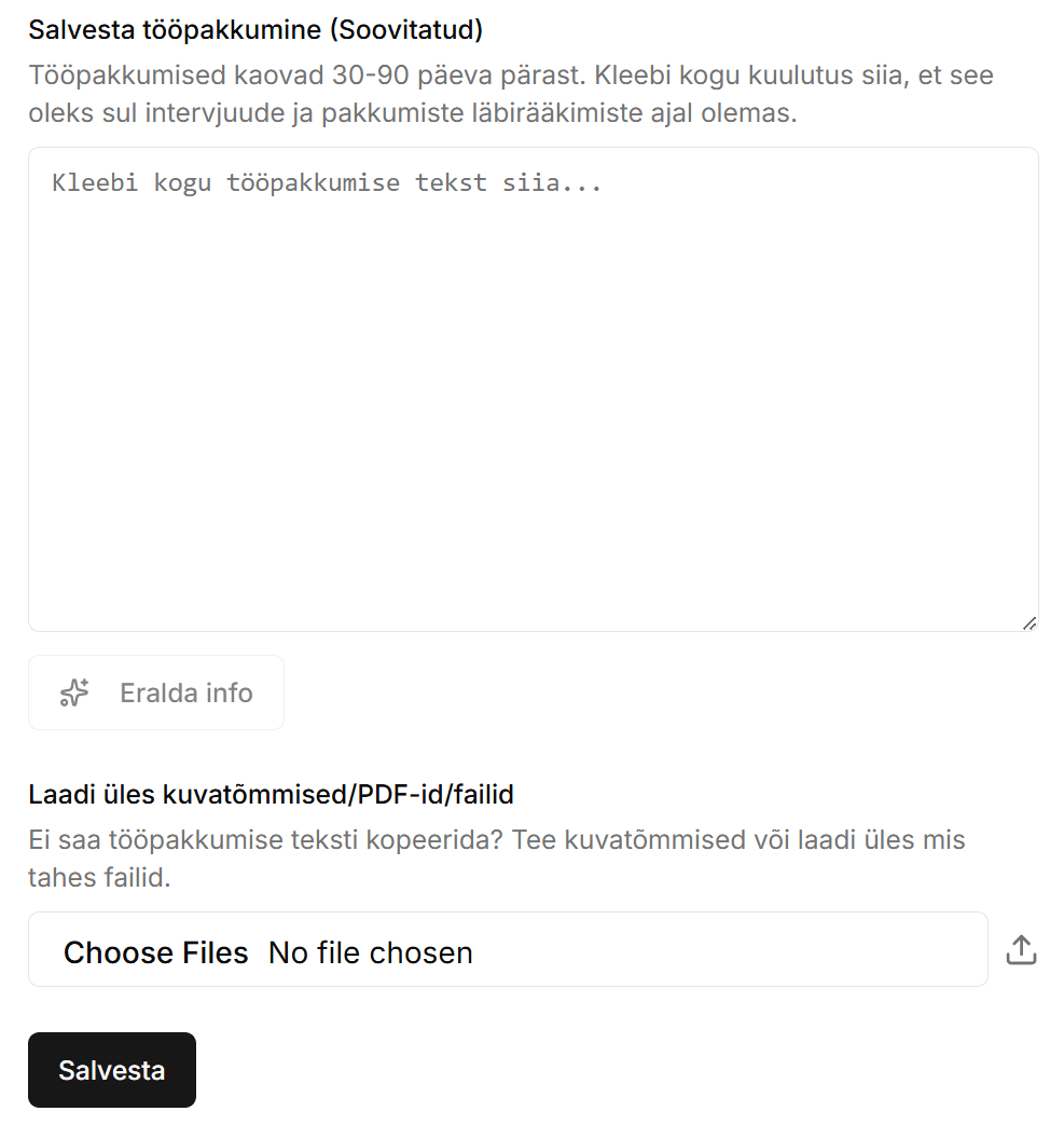 Screenshot of the 'Add Application' form or the dashboard showing a 'Saved' column/status