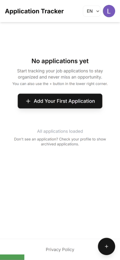 GIF showing the app flow from empty to populated